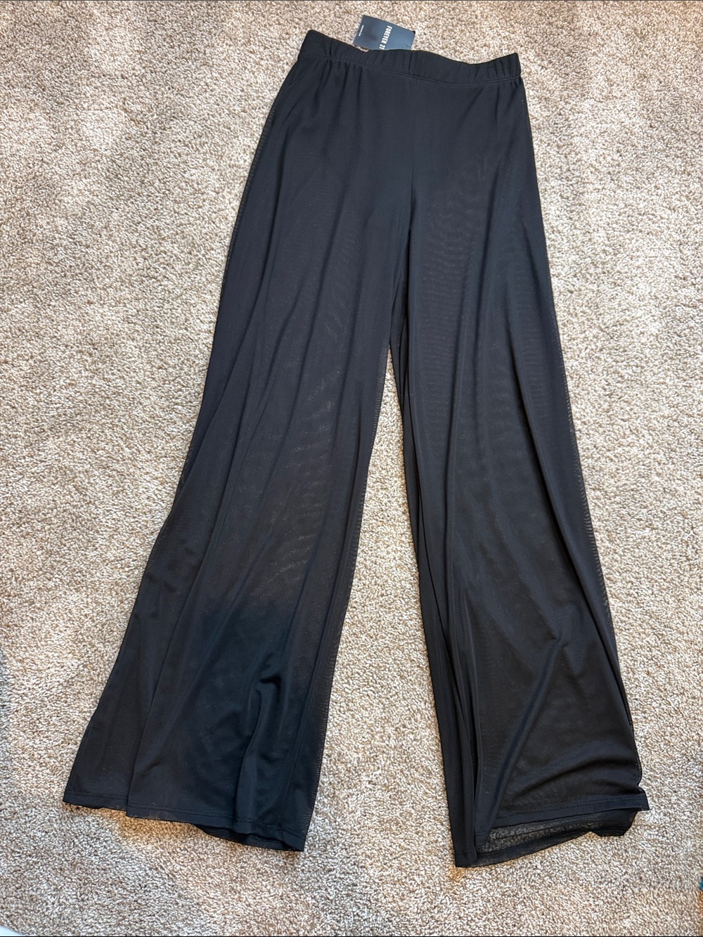 Forever 21 Black Wide-Leg Pull-On Pants